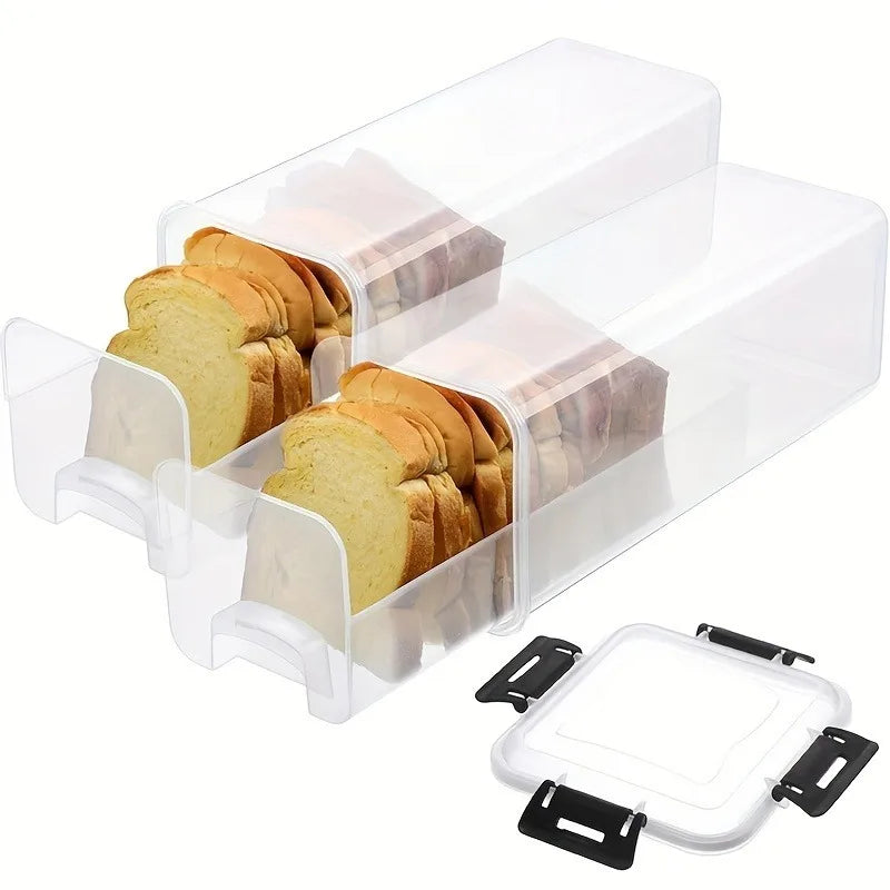 Clear Acrylic Airtight Bread Box with Lid | Kitchen Organizer Bread Box Babs