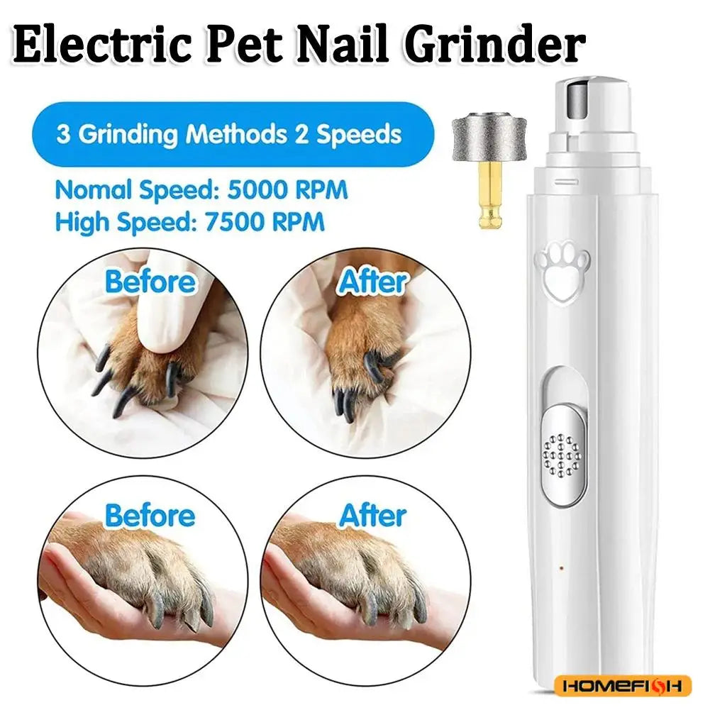 Electric Pet Nail Grinder – USB Rechargeable, 2-Speed Dog & Cat Pet Nail Grinder Babs