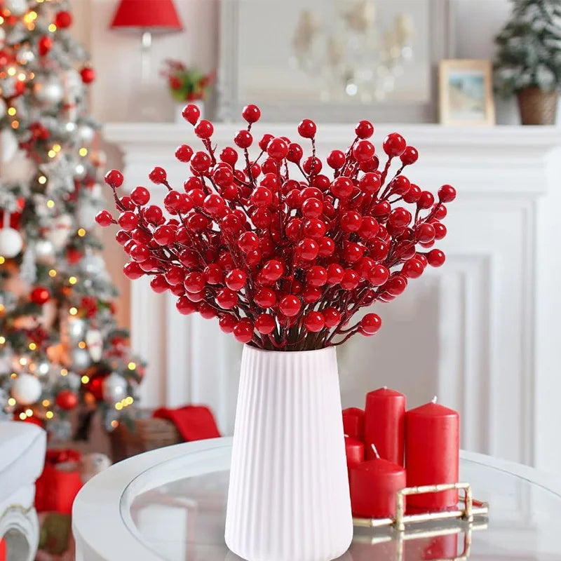Artificial Red Holly Berry Stems – Christmas Décor (5–30 Pcs) Artificial Berry Stems Babs