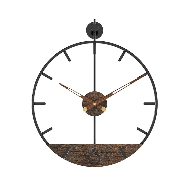 60cm Nordic 3D Silent Wall Clock – Luxury Metal Home Decor Wall Clock Babs black 50X57CM