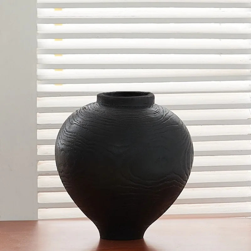 Wooden Decorative Vase – Luxury Aesthetic Flower Bottle for Home Decorative Vase Babs