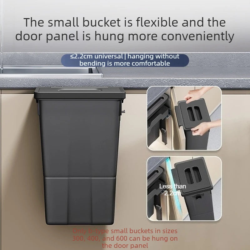 Cabinet-Mounted Kitchen Waste Bin | Large Capacity & Odor-Seal Lid Cabinet Waste Bin Babs