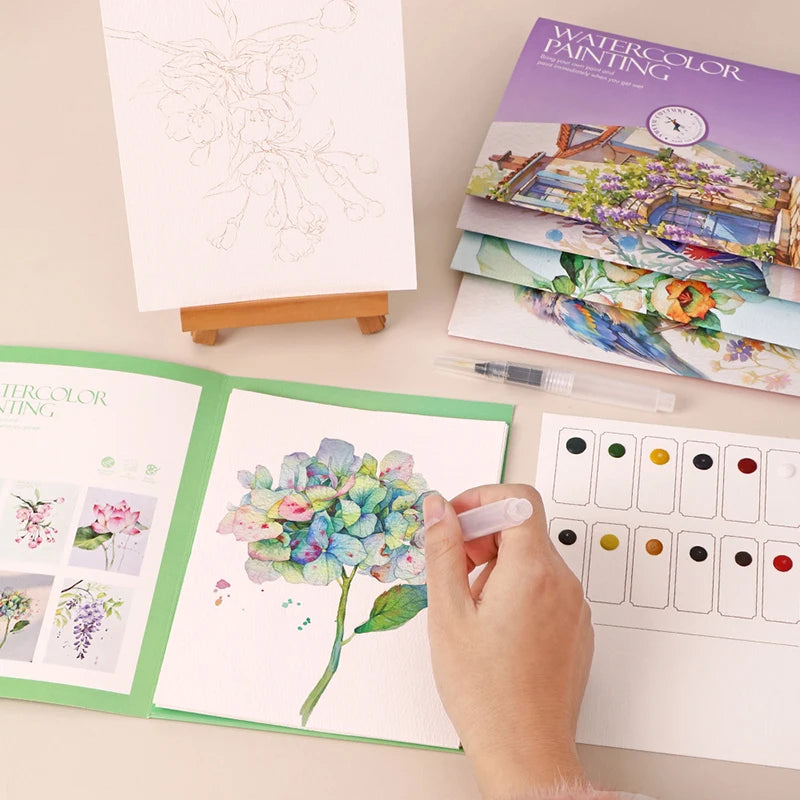 Watercolor Painting Set – 12-Color Paint & Kids Coloring Book Watercolor Art Kit Babs