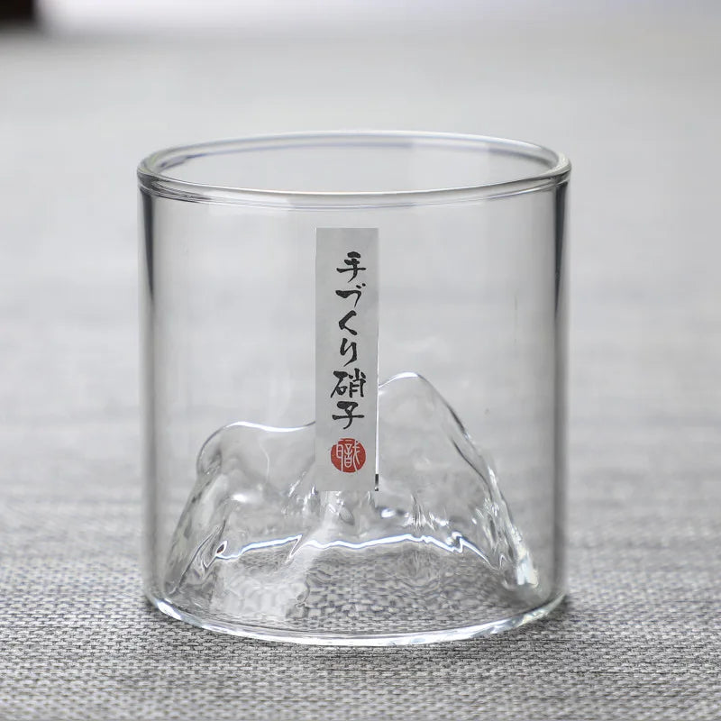 Mountain Range Whiskey Glass – 3D Borosilicate Drinkware Whiskey Glass Babs