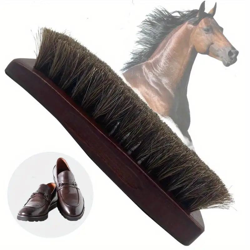 2-Pack Horsehair Shoe Brush – Leather Polishing & Cleaning Shoe Polishing Brush Babs