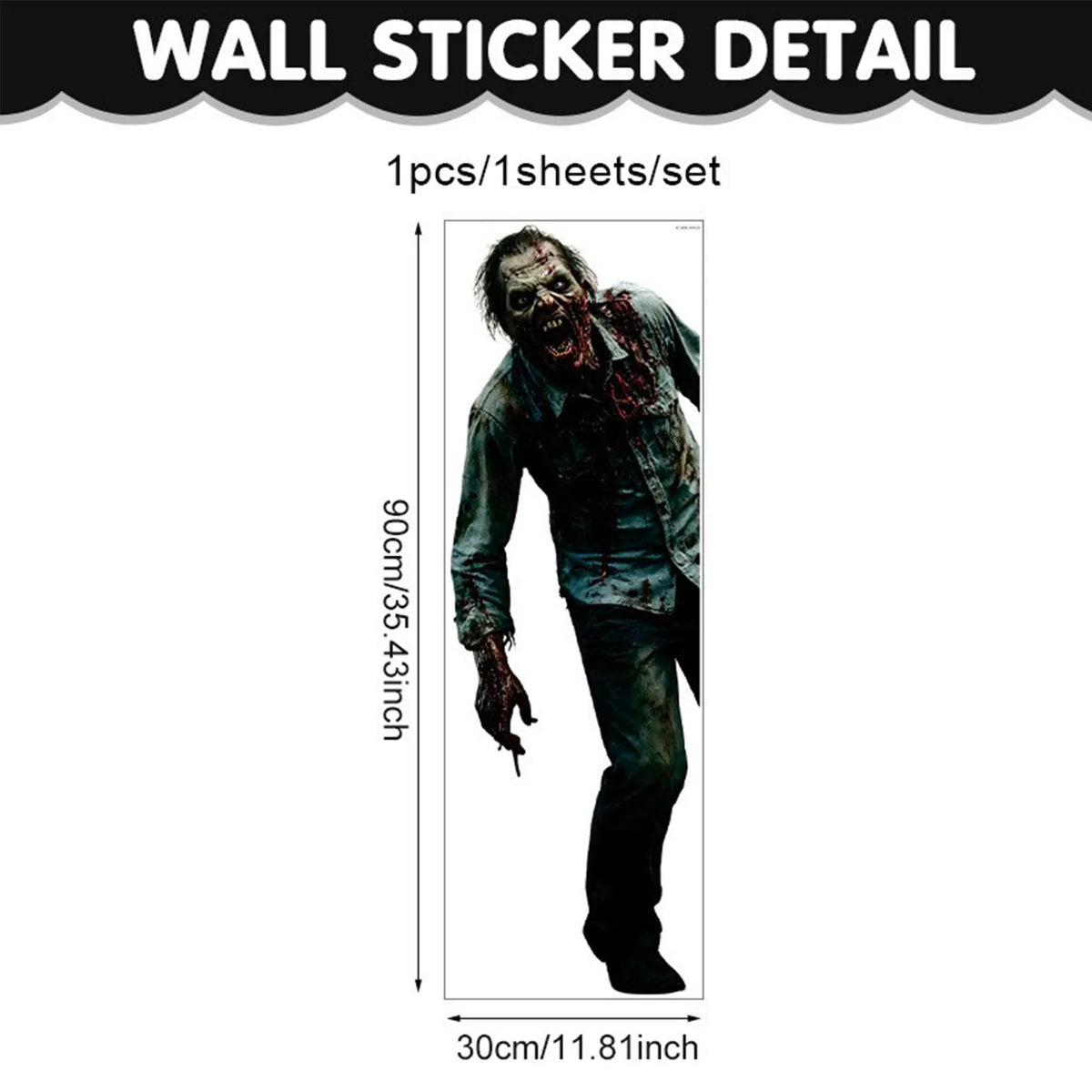 Halloween Door Cover 3D Horror Wall Sticker – Party Decor Halloween Wall Sticker Babs