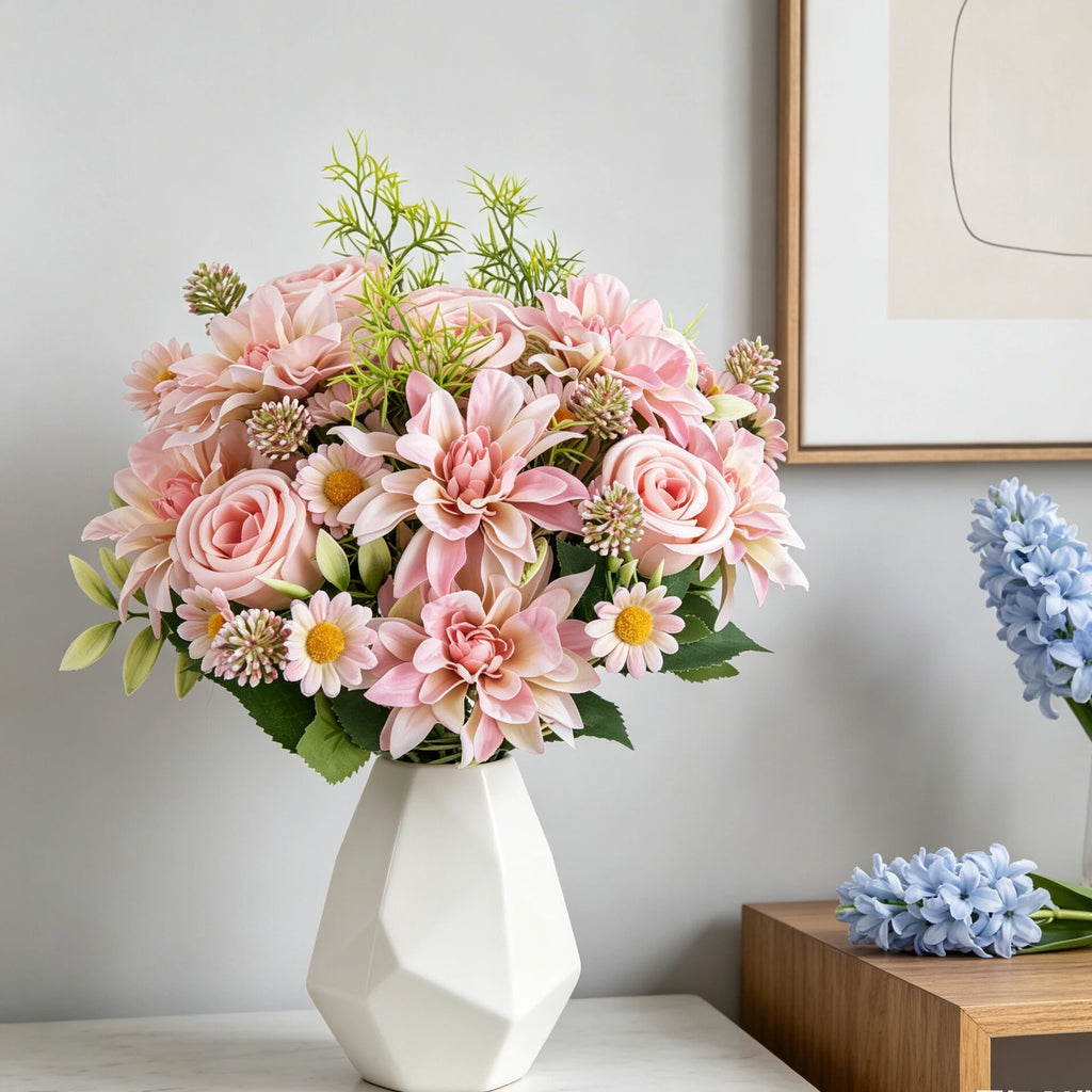 Silk Dahlia Artificial Flowers – Wedding & Home Décor Bouquet Artificial Silk Flowers Babs