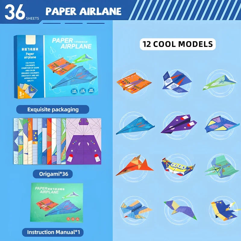 36 Colorful Craft Papers 12 Styles – DIY Origami Kit for Teens Craft Paper Set Babs