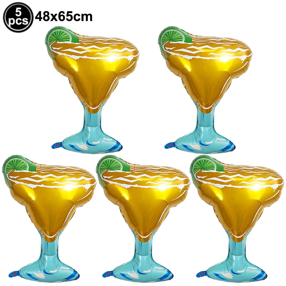 Summer Drink Foil Balloons – Beer, Wine & Cocktail Party Decor Party Foil Balloons Babs 5pcs 3 As pictures show