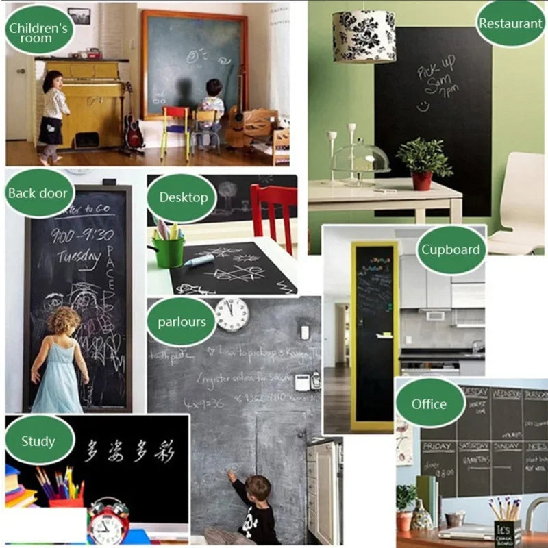 Removable Chalkboard Wall Sticker 45×200cm + 5 Chalk Sticks Chalkboard Wall Sticker Babs