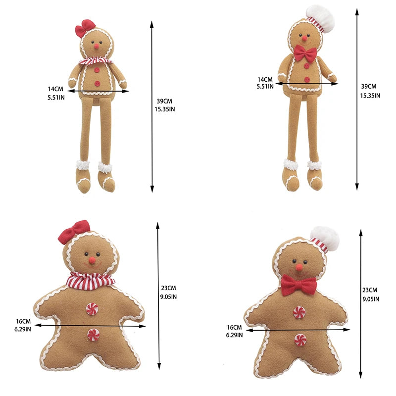 Gingerbread Man Plush Doll – Christmas Tree Hanging Ornament Christmas Plush Ornament Babs