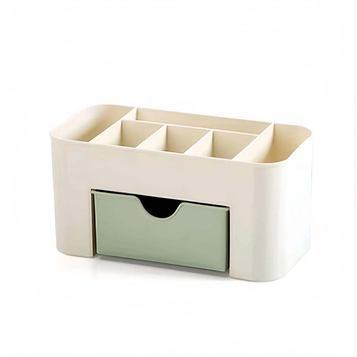 Makeup Organizer with Drawer & 6 Compartments | Cosmetics Box Makeup Organizer Babs Green