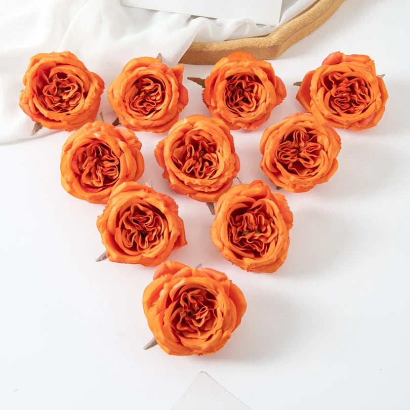 Silk Peony Artificial Flowers – Wedding & Home Décor Artificial Flowers Babs Orange 20 pcs