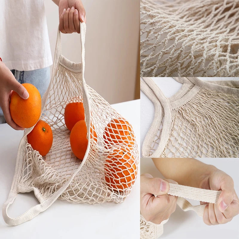 Reusable Cotton Mesh Grocery Bags – Foldable Produce Storage Reusable Mesh Bag Babs