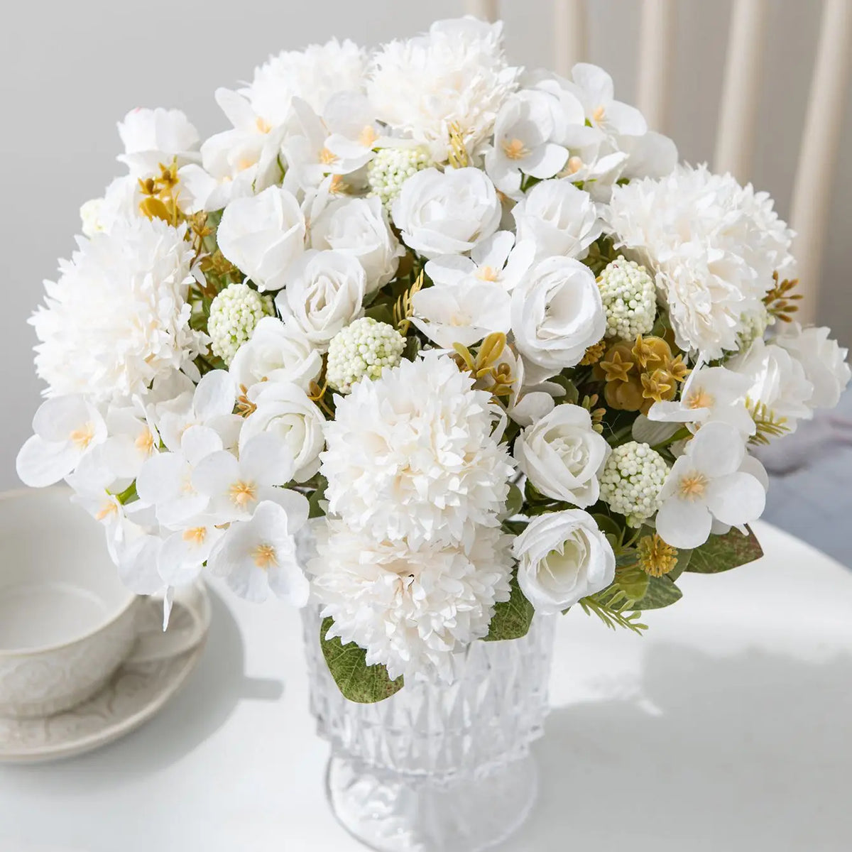 Artificial Silk Rose & Chrysanthemum Ball – Wedding Home Décor Artificial Flower Bouquet Babs