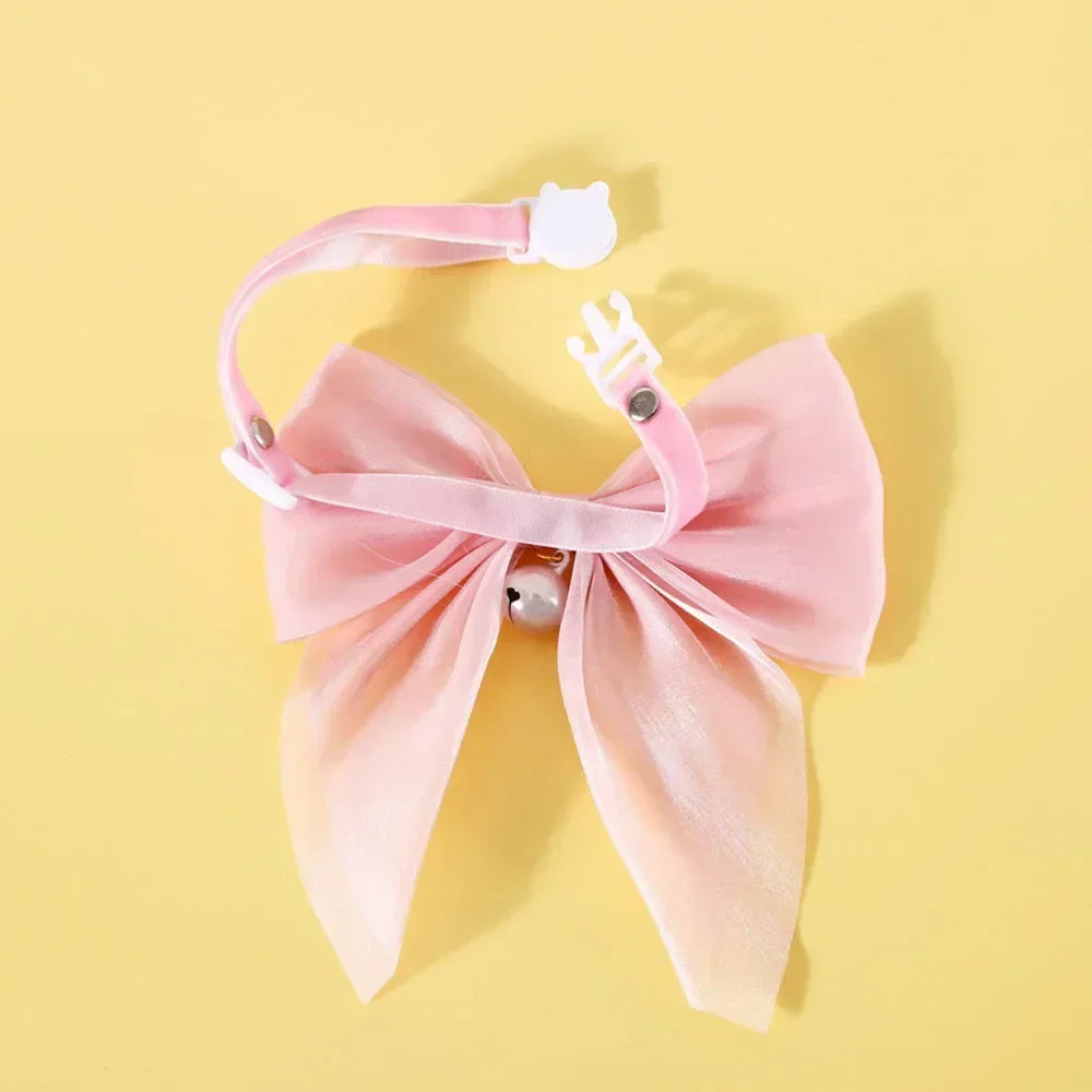 Ribbon Bowtie Breakaway Collar for Cats, Kittens & Small Dogs Pet Bowtie Collar Babs