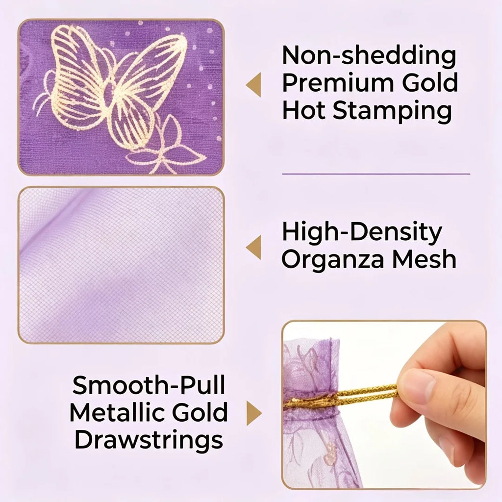 50Pcs Organza Drawstring Gift Bags – Jewelry & Party Pouches Organza Gift Bags Babs