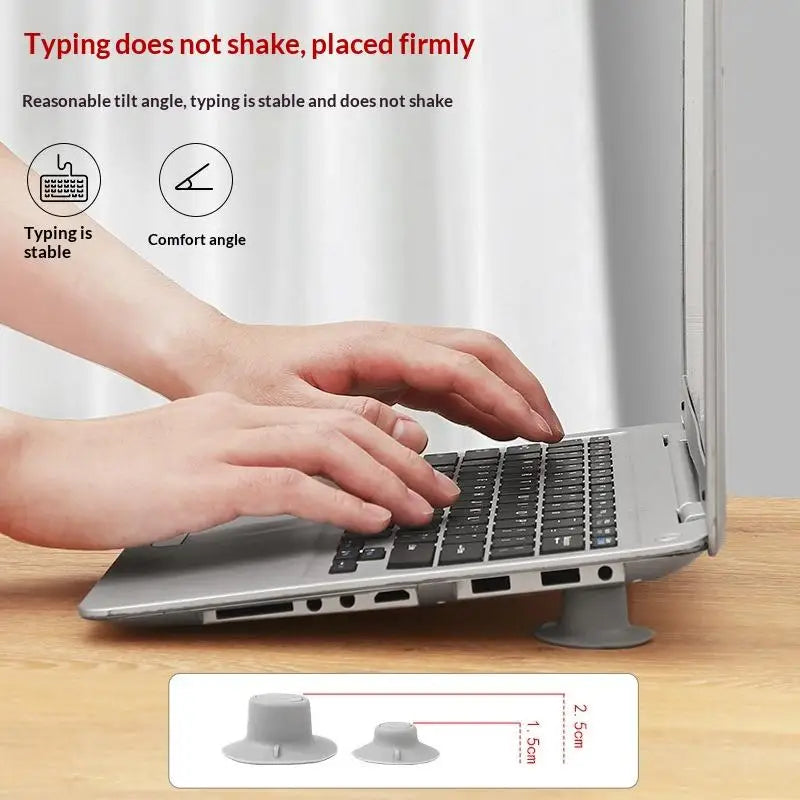 4-Pack Silicone Laptop Riser Feet – Anti-Slip Cooling Elevator Pads Laptop Riser Feet Babs