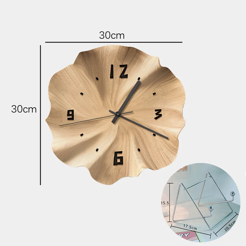 Oeny Nordic Silent Desk Clock – Modern 30cm Home Décor Decorative Desk Clock Babs Light Color