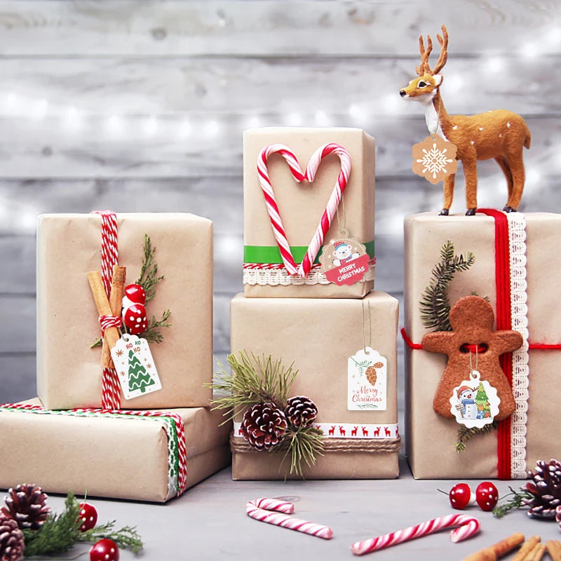 100PCS Christmas Kraft Paper Hanging Gift Tags & Labels Gift Tags Babs