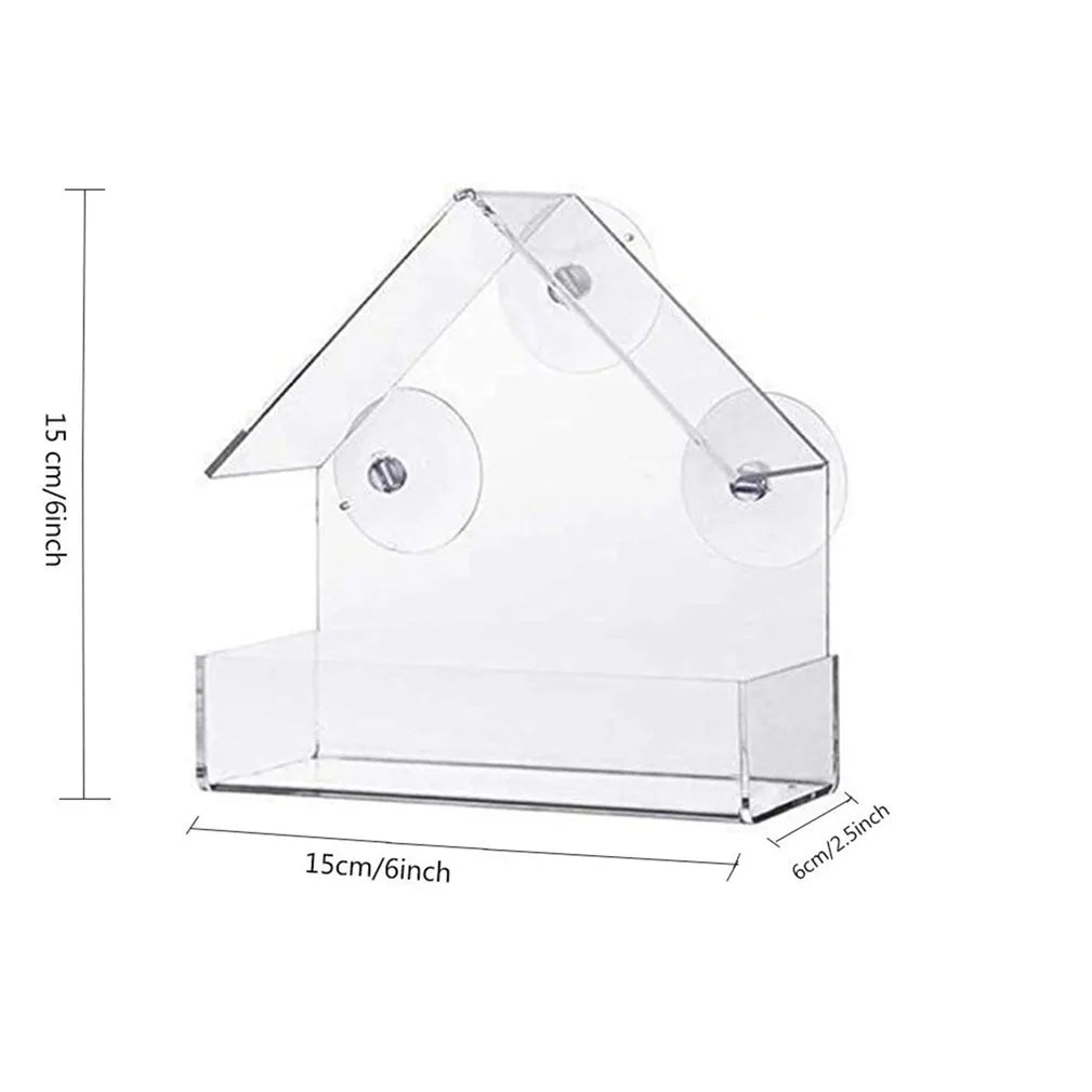 Transparent Window Wild Bird Feeder with Suction Cups Window Bird Feeder Babs WHITE transparent