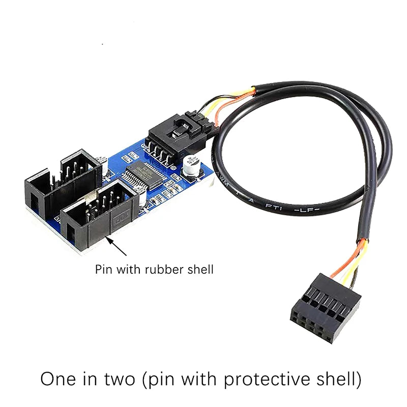 USB 9-Pin Motherboard Header Splitter 1 to 2 USB 2.0 Hub Cable USB Header Splitter Babs