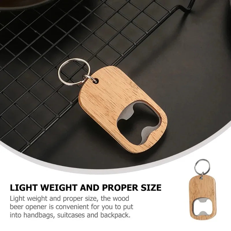 Wooden Handle Beer Bottle Opener Keychain 4 Pack Bottle Opener Keychain Babs