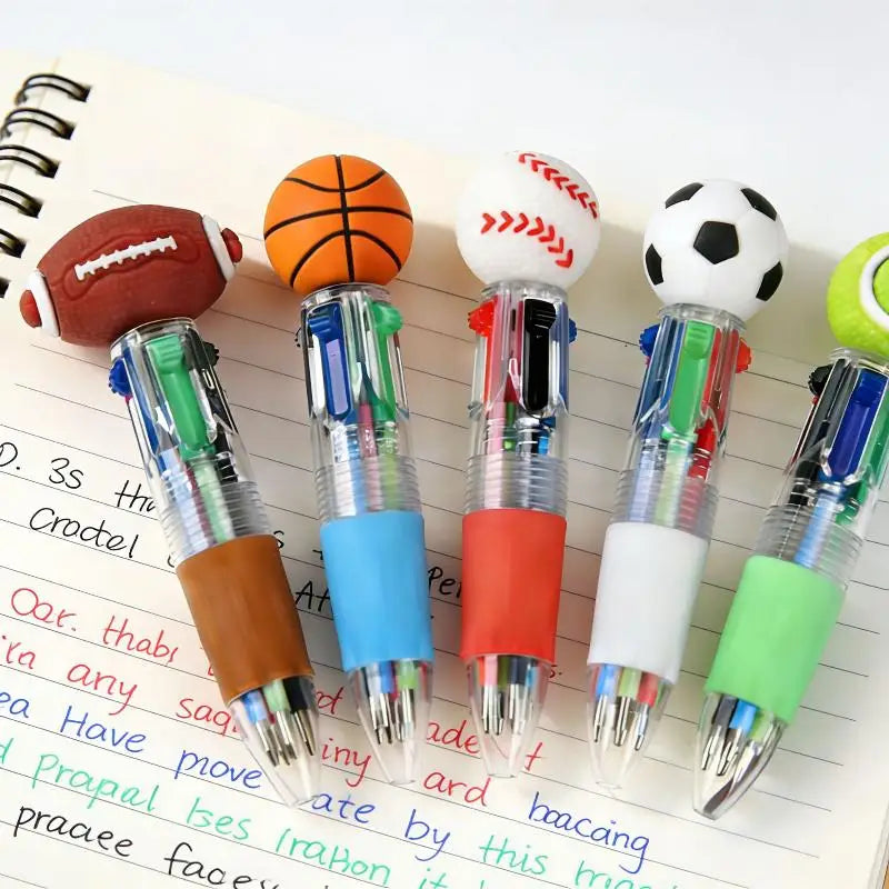 Sports Four-Color Pens Party Favors – Football & Basketball 10/20Pcs Novelty Party Pens Babs