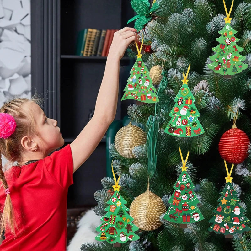 24-Piece DIY Christmas Tree Craft Kit with Stickers & Ornaments Holiday Craft Kit Babs