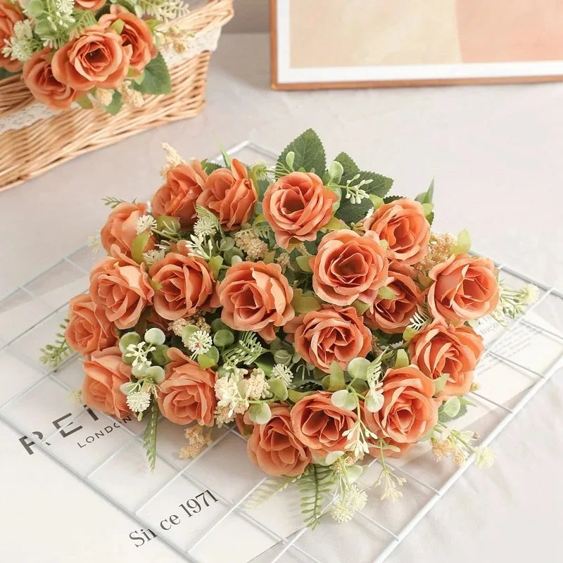 Artificial Silk Rose Bouquet for Wedding & Home Decor Artificial Flower Bouquet Babs