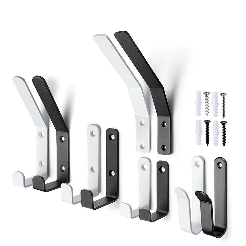 Black Metal Wall Mounted Hook – Coat & Towel Hanger with Screws Wall Mounted Hook Babs