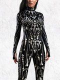 Women's Cyberpunk Gothic 3D Print Jumpsuit – Halloween Costume Halloween Costume Jumpsuit Babs 718-E M China Mainland