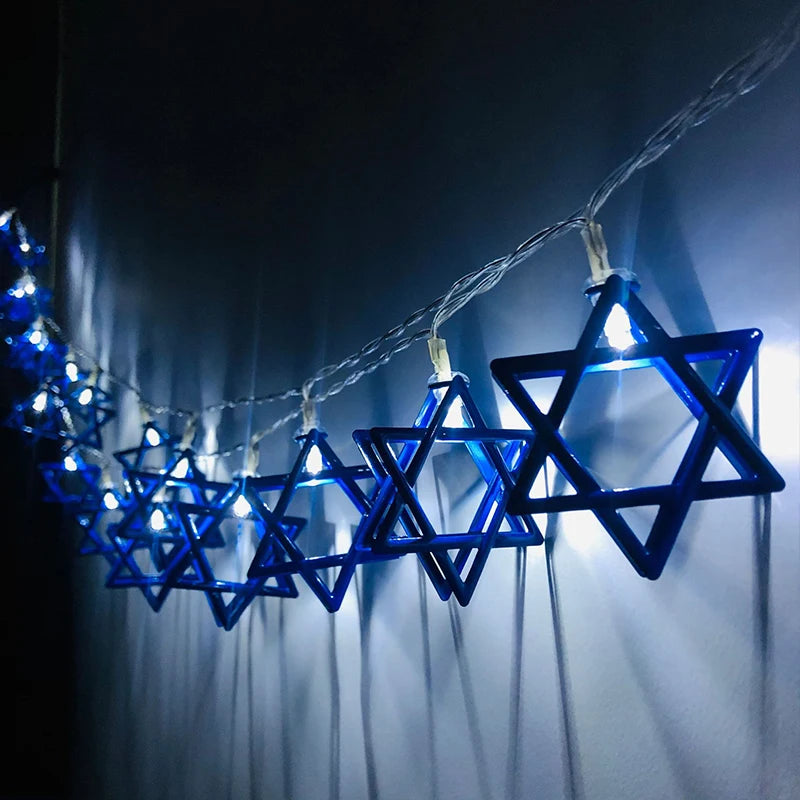 Hanukkah Star of David LED String Lights – 1.65M 10 LED Holiday String Lights Babs A