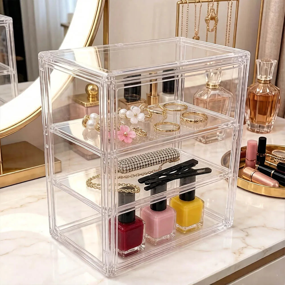 Clear Stackable Storage Box Magnetic Lid – Display Organizer Display Storage Box Babs