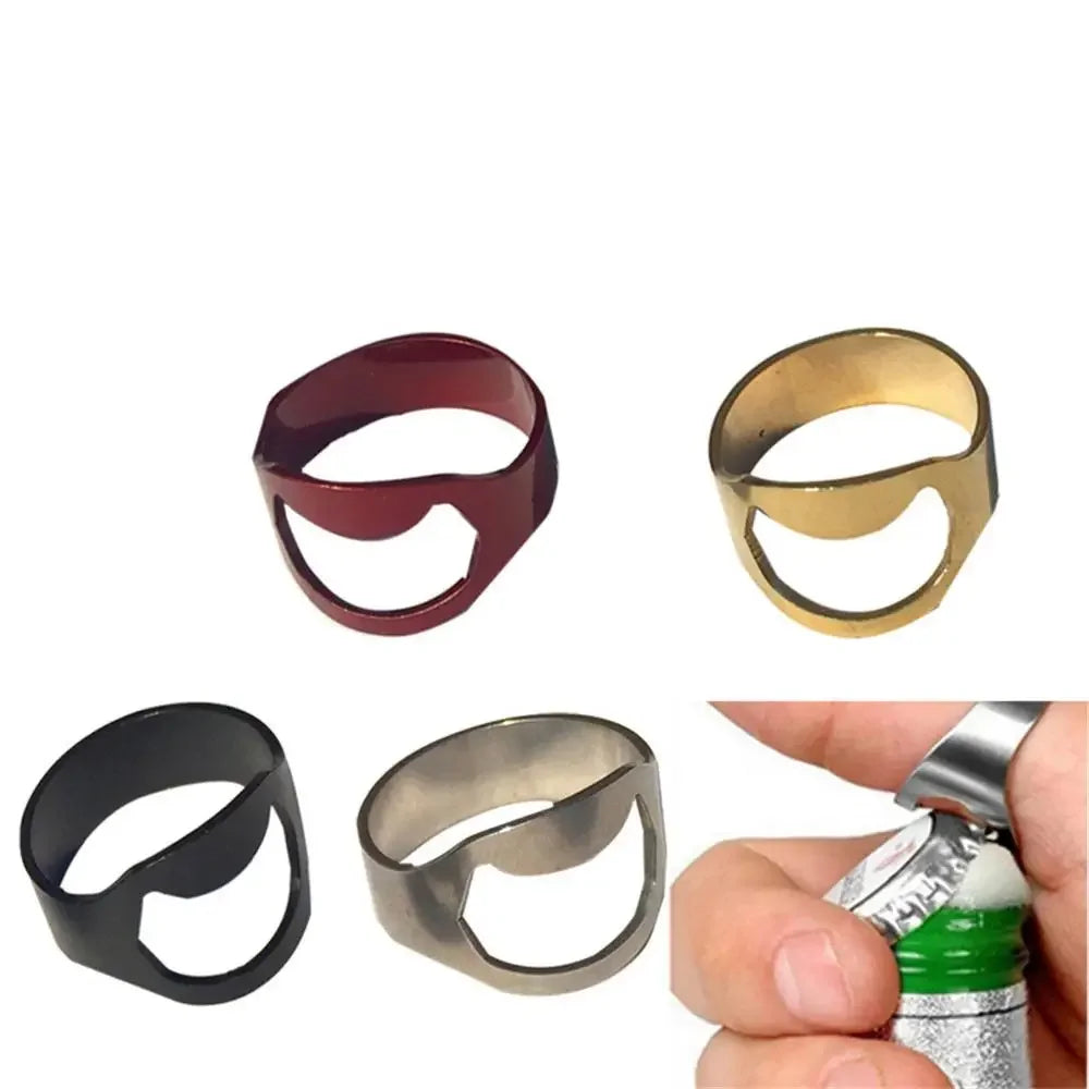 Stainless Steel Ring Bottle Opener – Mini Finger Bar Tool Ring Bottle Opener Babs