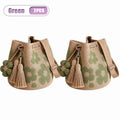 Handmade Crochet Floral Tote Bag | Boho Beach Purse Crochet Tote Bag Babs Green-2PCS