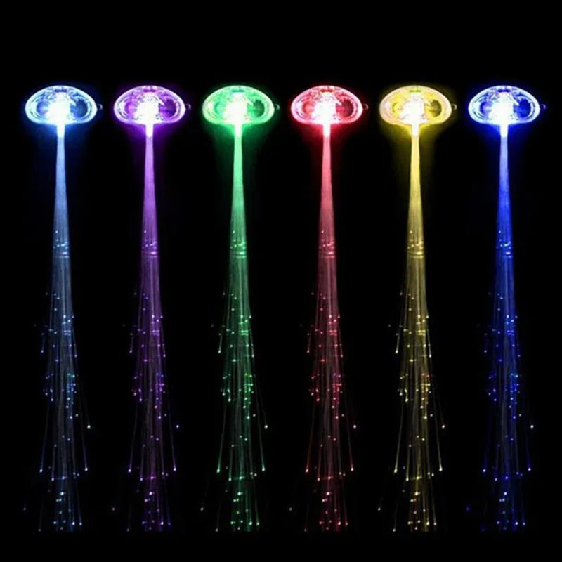 LED Glow Hair Braid Neon String Lights – Party & Costume 1-10PCS LED Hair Accessories Babs