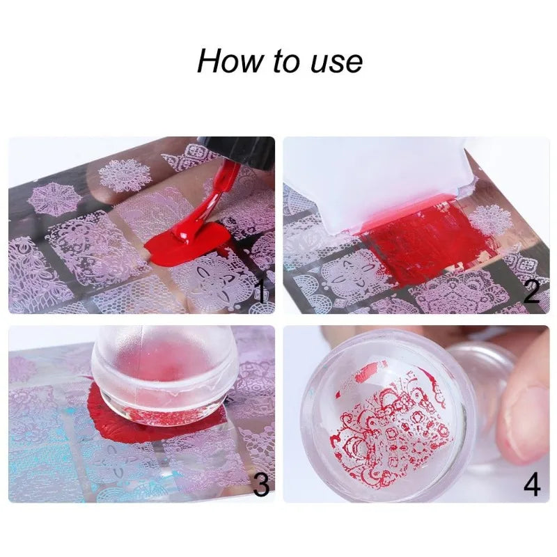 Nail Stamper Set – Jelly Head, Scraper & Stamping Plate Tool Nail Art Stamper Babs