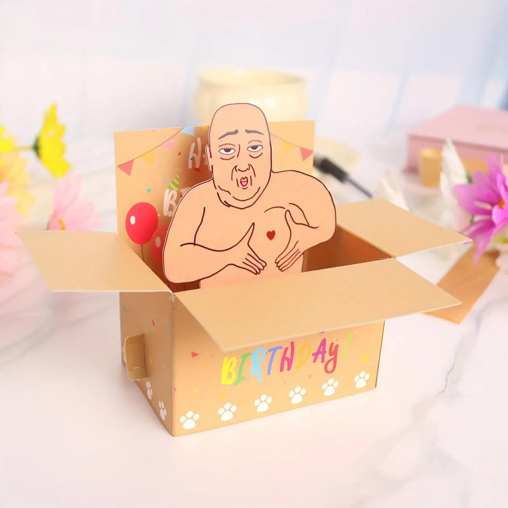 Funny 3D Pop-Up Happy Birthday Card – Hilarious Whimsical Design Pop-Up Greeting Card Babs