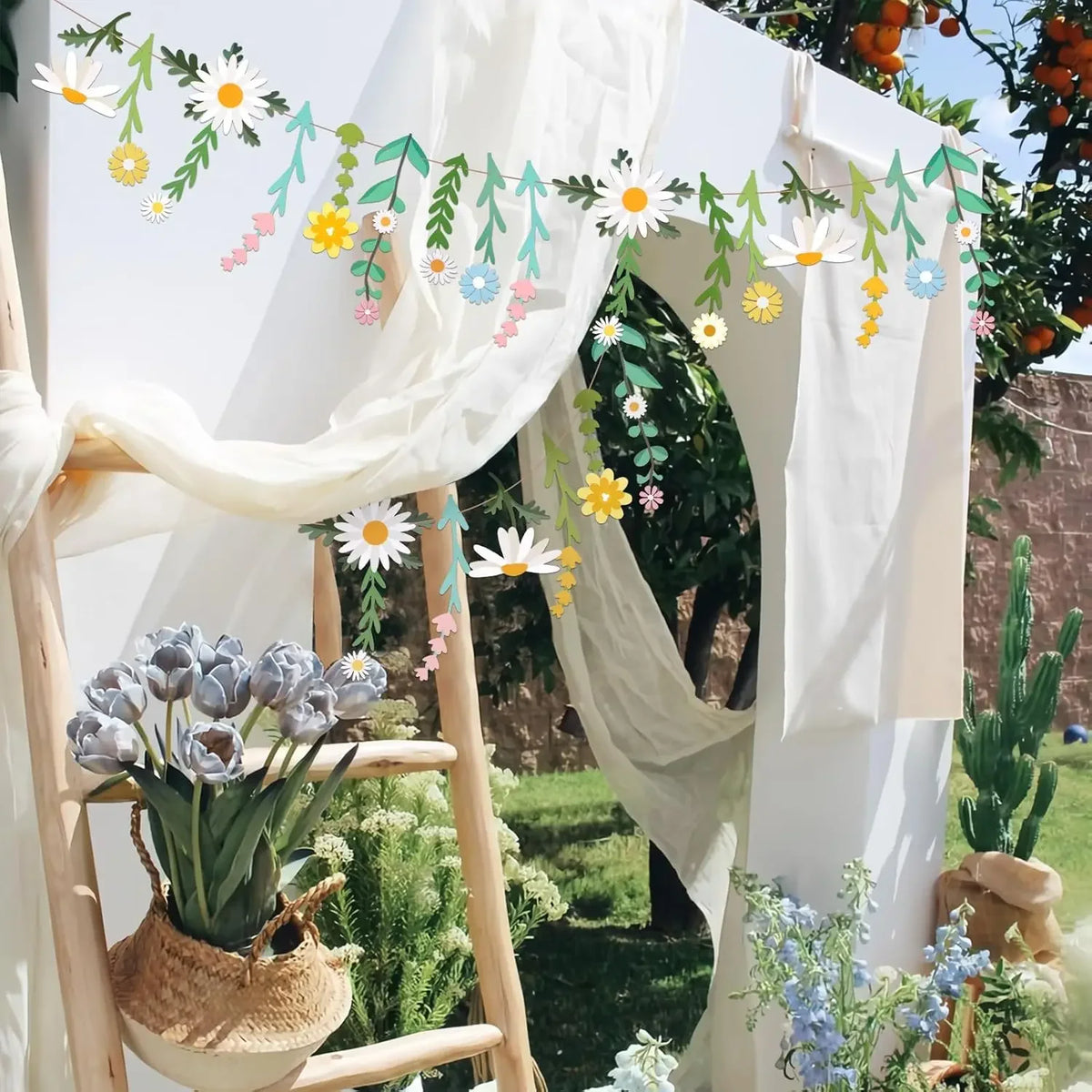 Spring Flower Happy Birthday Banner – DIY Kids Party Decor Party Banner Babs