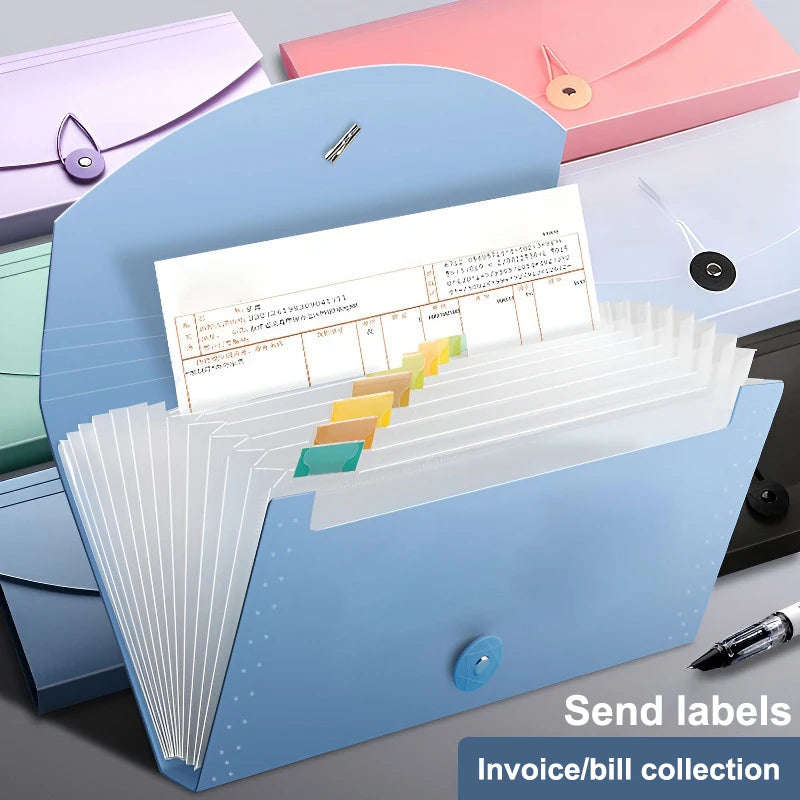 13-Pocket Accordion File Folder | Document & Receipt Organizer Accordion File Folder Babs