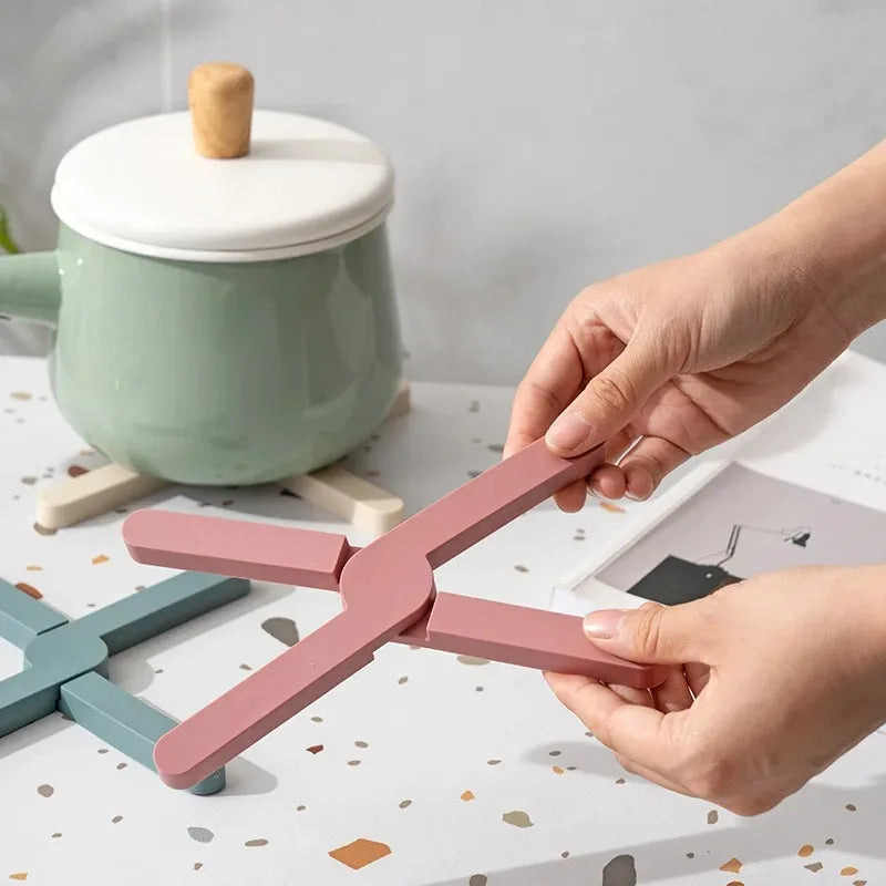 Silicone Folding Pot Pad – Heat Insulation Kitchen Mat Silicone Trivet Mat Babs
