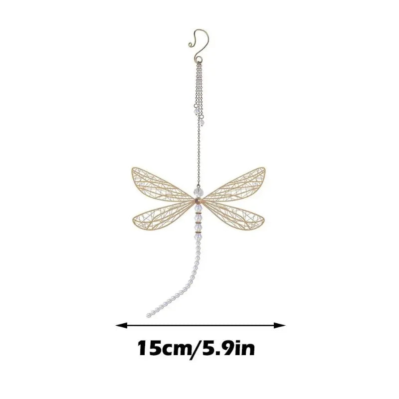 Crystal Dragonfly Wind Chime Sun Catcher – Garden & Window Decor Wind Chime Ornament Babs