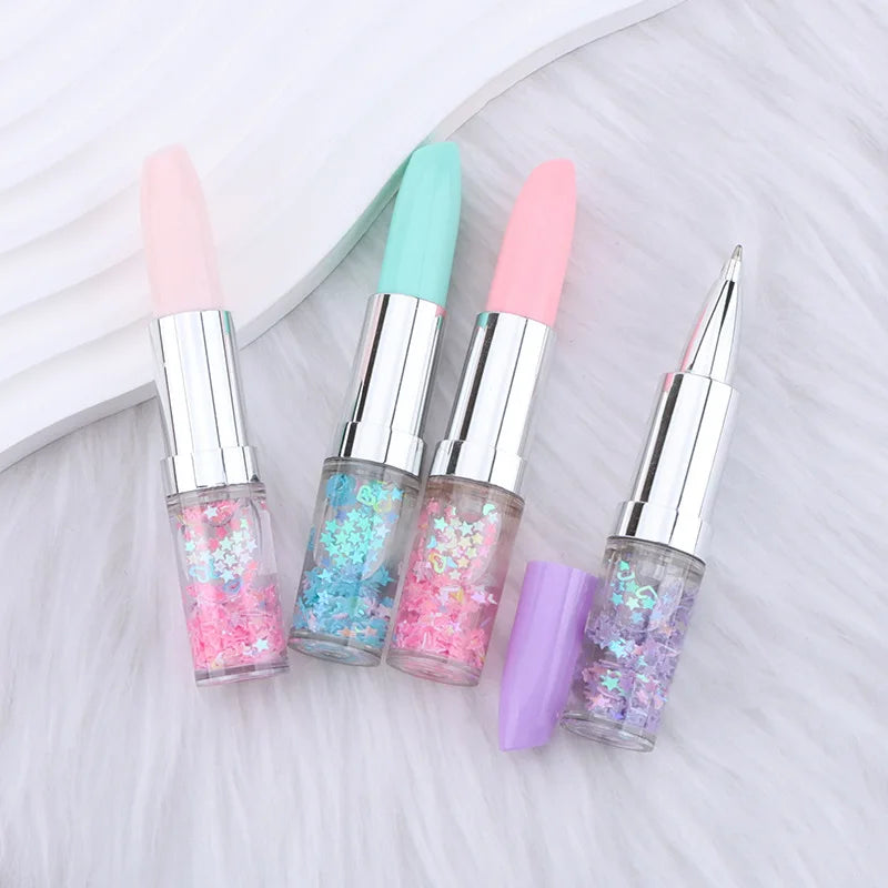 Lipstick Shape Quicksand Gel Pen – Fun Student Gift & Stationery Novelty Gel Pen Babs