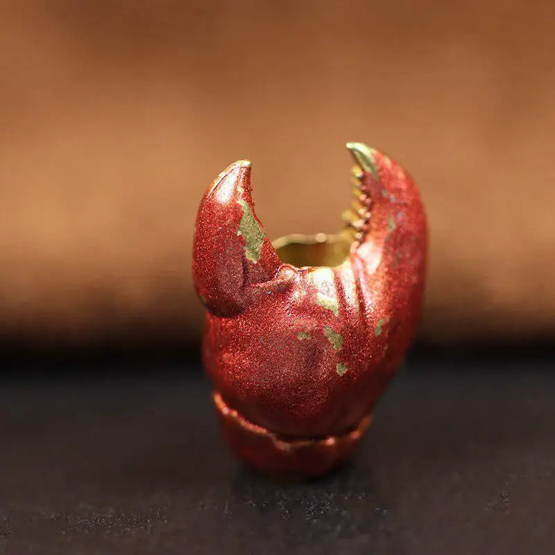 Brass Crab Claw EDC Paracord Bead – DIY Lanyard Pendant Paracord Lanyard Bead Babs Red
