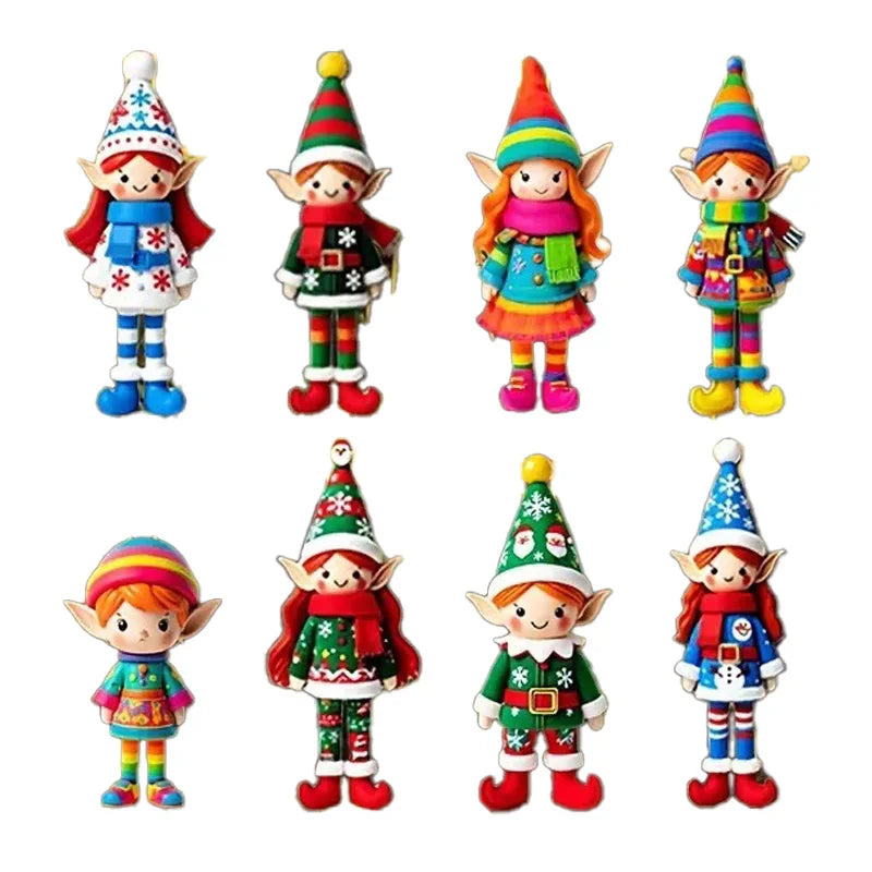 Christmas Wooden Angel Elf Ornaments | 8/16/32Pcs Gift Tags Christmas Tree Ornaments Babs 8Pcs