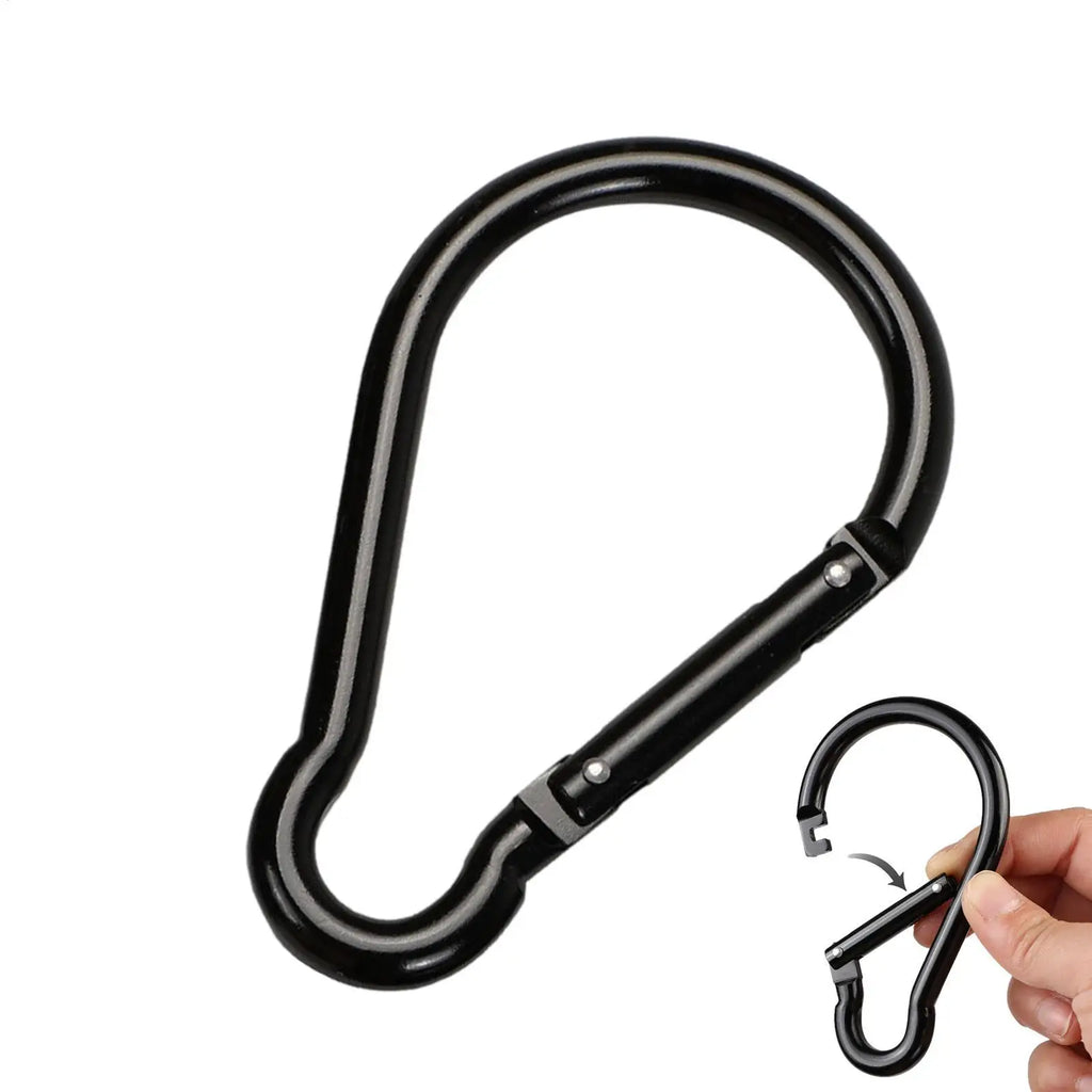 Black Aluminum D Carabiner Clip – Camping & Hiking Hook Carabiner Clip Babs