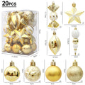 Red Christmas Tree Ball & Candy Cane Ornament Set | Big Pendants Christmas Ornament Set Babs Gold-20pcs