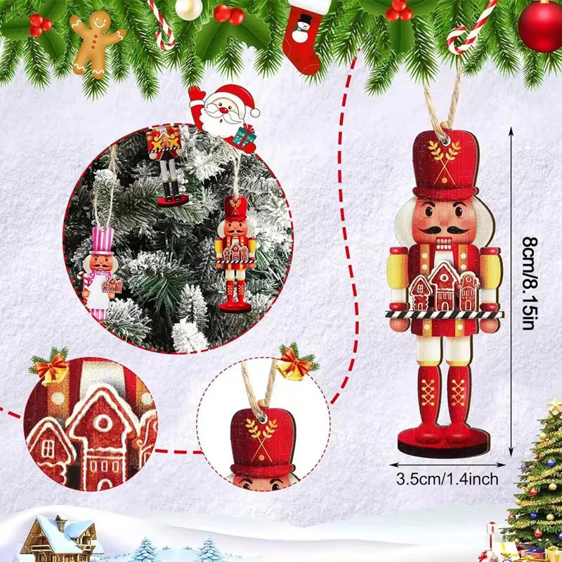 20Pcs Wooden Nutcracker Soldier Christmas Tree Ornaments Christmas Tree Ornaments Babs