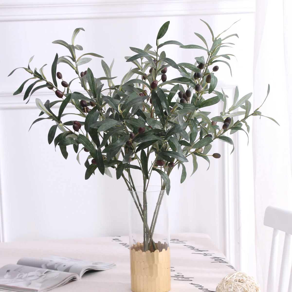 Artificial Olive Branch Fake Plant Décor – Wedding & Home Artificial Plant Branch Babs